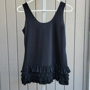 Tiered Ruffle Top | Women's Small Black Sleeveless